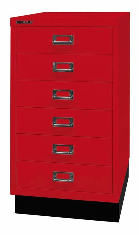 Bisley MultiDrawer Schubladenschrank DIN A3 mit 6 Schub Stahlmöbel Kardinalrot