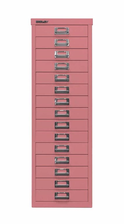 Bisley MultiDrawer Schubladenschrank DIN A4 mit 15 Schub Stahlmöbel Pink