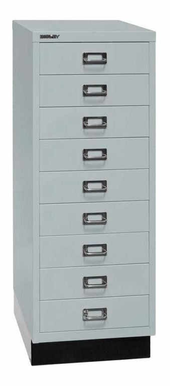 Bisley MultiDrawer Schubladenschrank DIN A3 mit 9 Schub Stahlmöbel Lichtgrau