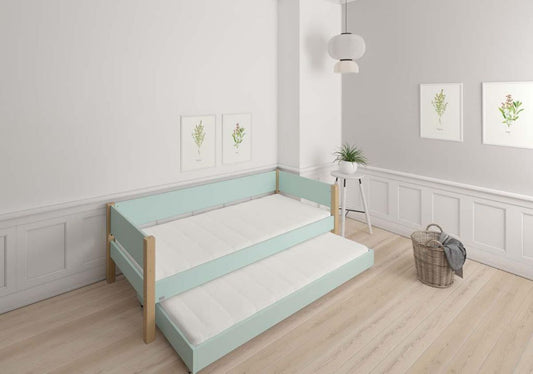 LIV Kinderbett 90 x 200 cm mit Ausziehbett Azur Türkis