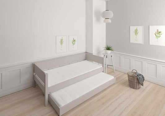 LIV Kinderbett 90 x 200 cm mit Ausziehbett Silber