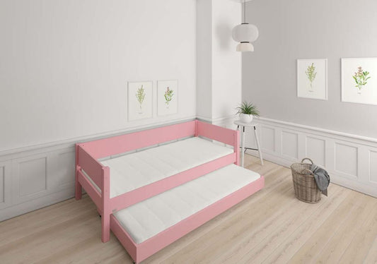 LIV Kinderbett 90 x 200 cm mit Ausziehbett Rosa