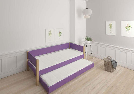 LIV Kinderbett 90 x 200 cm mit Ausziehbett Lila