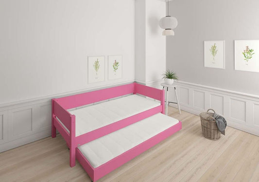 LIV Kinderbett 90 x 200 cm mit Ausziehbett Pink