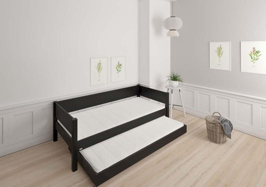 LIV Kinderbett 90 x 200 cm mit Ausziehbett Schwarz