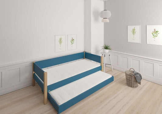 LIV Kinderbett 90 x 200 cm mit Ausziehbett Aqua