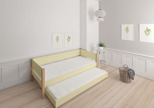 LIV Kinderbett 90 x 200 cm mit Ausziehbett Hellgelb