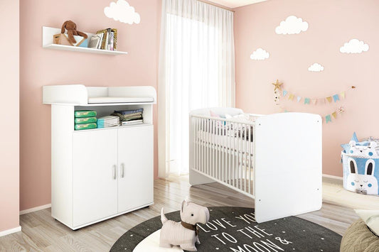 Lunis 1 Babyzimmerkomplettset 3-teilig Weiß