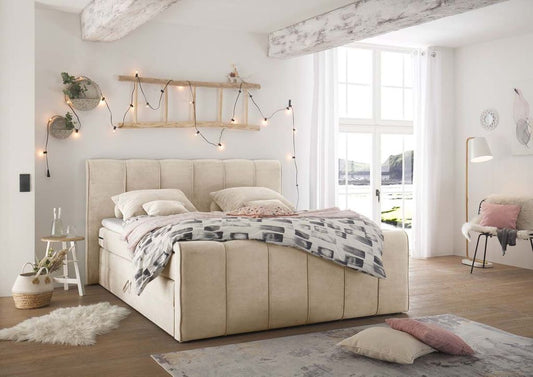 Laredo Boxspringbett 180x200 cm, inkl. Bettkasten Beige