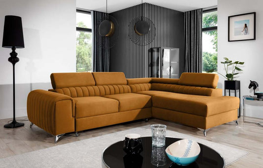 Laurence Ecksofa 278 x 205 cm Gelb (Samt)