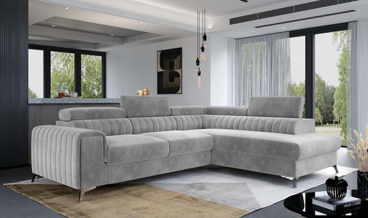 Laurence Ecksofa 278 x 205 cm Hellgrau (Webstoff - Paros)