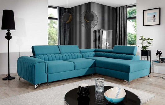 Laurence Ecksofa 278 x 205 cm Hellblau (Kunstleder)