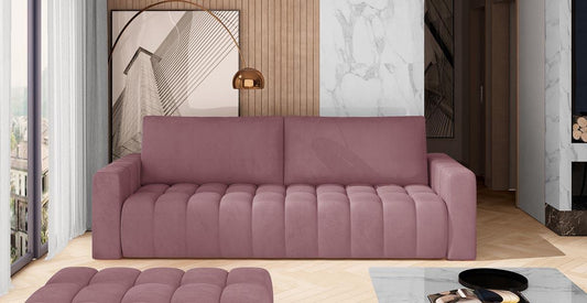 Lazaro Schlafsofa 202x97 cm Pink (Samt - Matt)