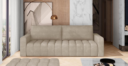 Lazaro Schlafsofa 202x97 cm Beige (Webstoff)