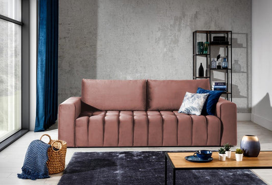 Lazaro Schlafsofa 202x97 cm Pink (Samt)