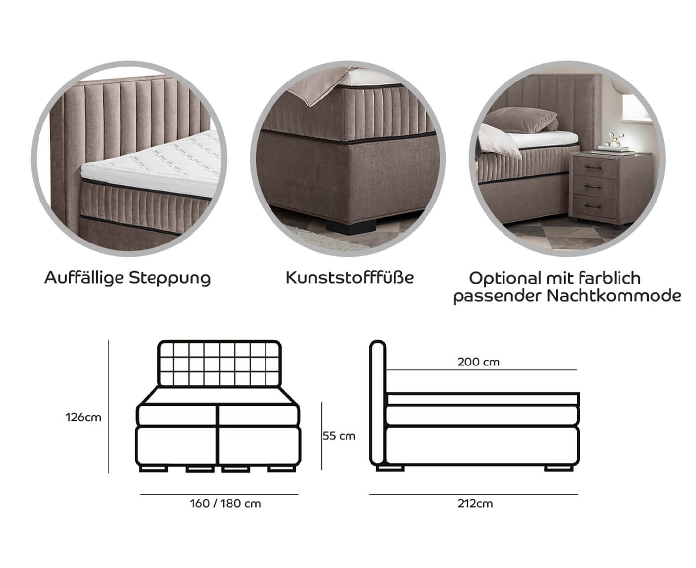 Licata Boxspringbett Doppelbett