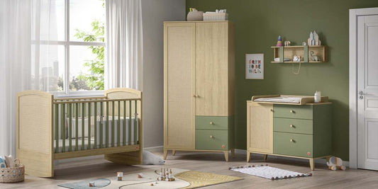 Loof Baby 6-teiliges Babyzimmer Komplettset Braun / Grün