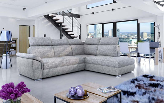 Loreto Ecksofa 260 x 210 cm Grau (Webstoff)