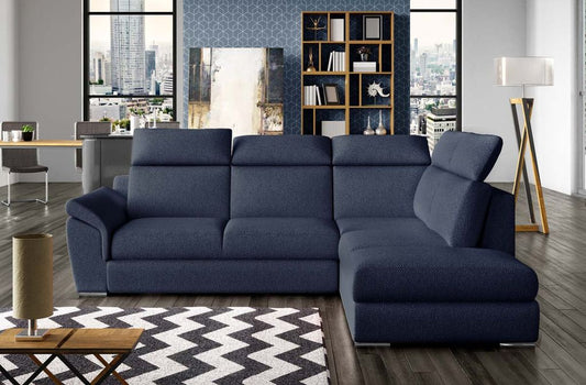 Loreto Ecksofa 260 x 210 cm Blau (Webstoff)