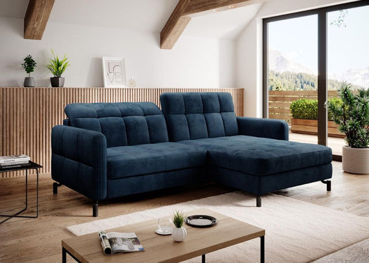 Lorelle Ecksofa 225 x 160 cm Blau (Samt)