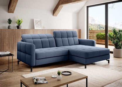 Lorelle Ecksofa 225 x 160 cm Blau (Velour)