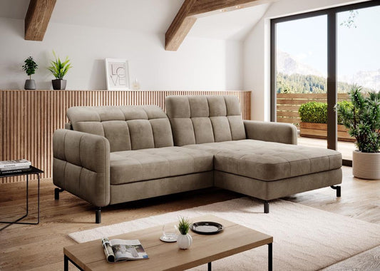 Lorelle Ecksofa 225 x 160 cm Hellbraun (Samt)