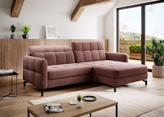 Lorelle Ecksofa 225 x 160 cm Altrosa (Webstoff)