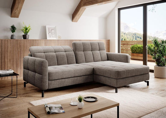 Lorelle Ecksofa 225 x 160 cm Braun (Webstoff)