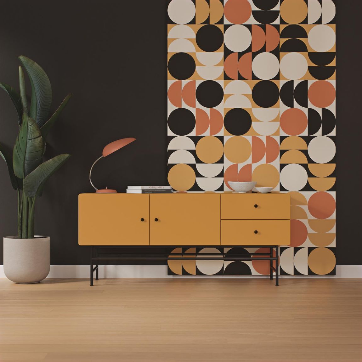 *AUSSTELLUNG* Tenzo Cocktail Sideboard Mustard / Schwarz