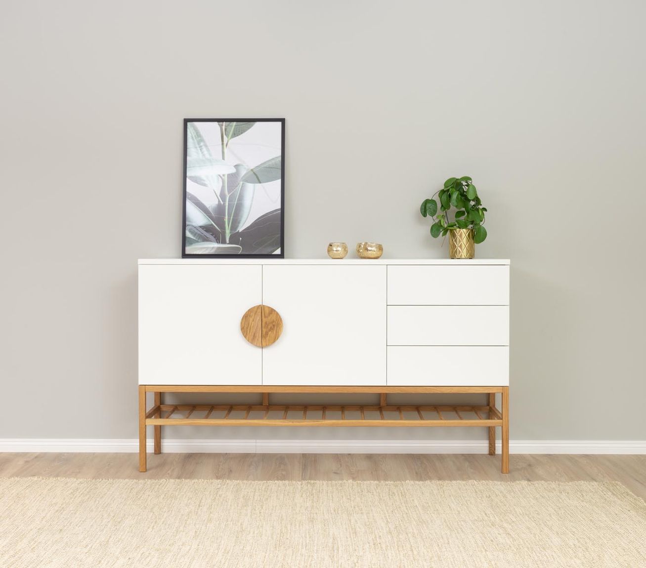 Tenzo Scoop Sideboard Weiß / Eiche