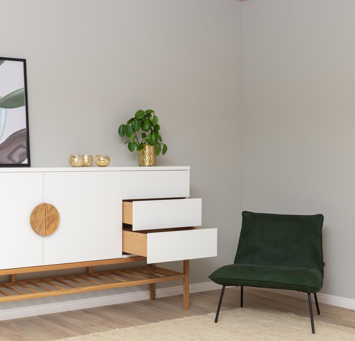 Tenzo Scoop Sideboard Weiß / Eiche