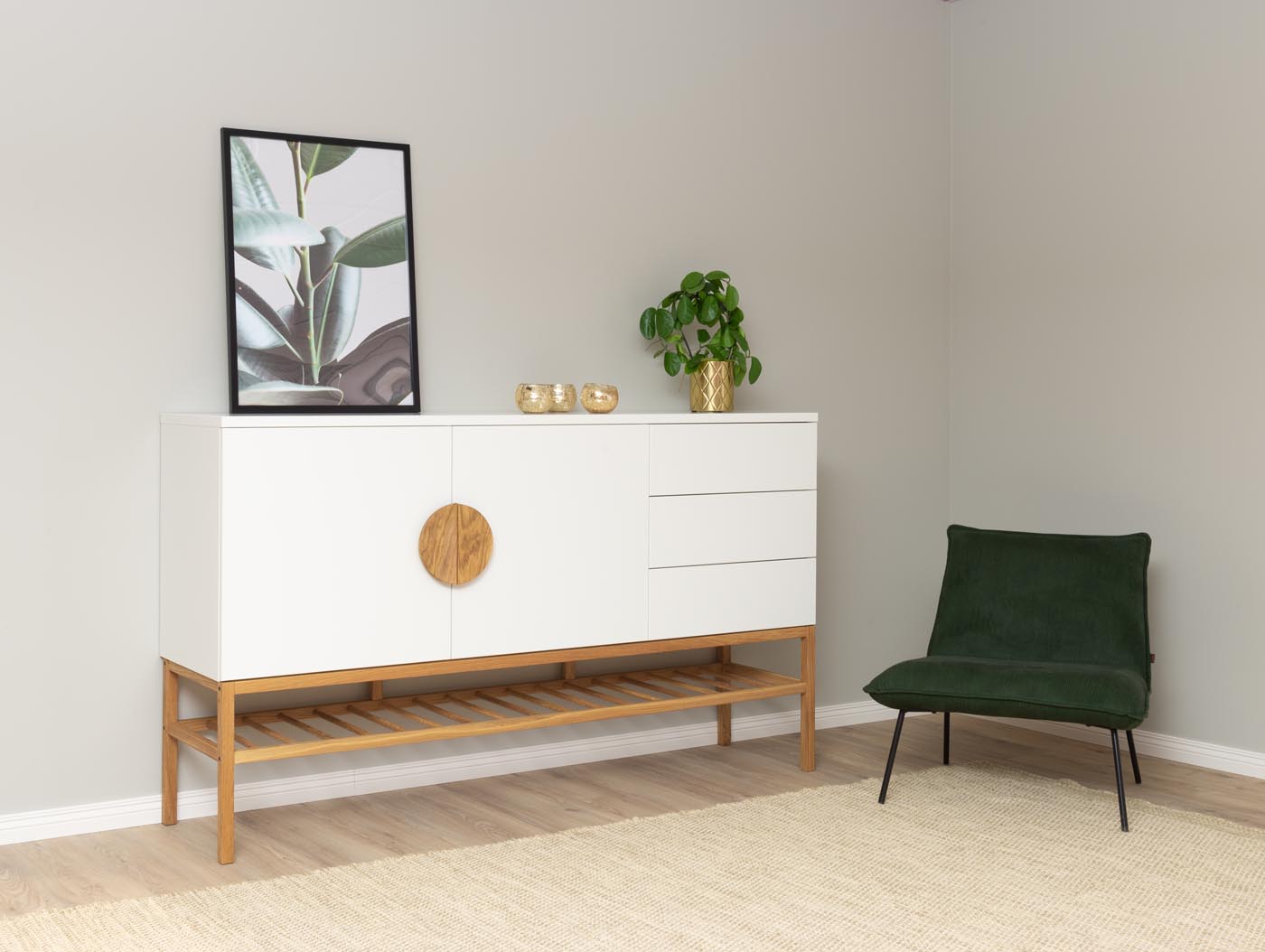 Tenzo Scoop Sideboard Weiß / Eiche