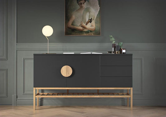 Tenzo Scoop Sideboard Schwarz / Eiche