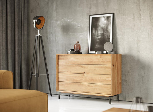 Modern Loft Kommode Massivholz Wildeiche geölt