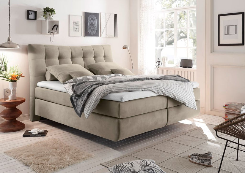 Malibu 180x200 cm Boxspringbett Beige - Froschkönig24