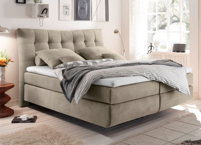 Malibu 180x200 cm Boxspringbett Beige - Froschkönig24