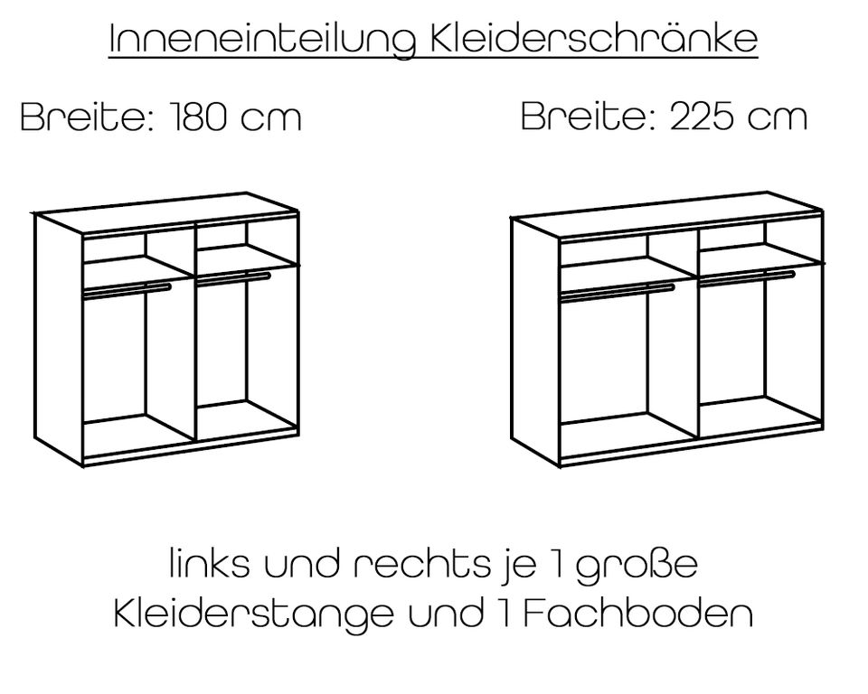 Monaco Schwebetürenschrank Graphit / Grau