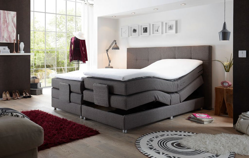 MANOLO Boxspringbett mit Motor 180x200cm elektrisch Stone - Froschkönig24