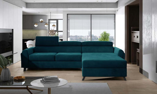 Mariall Ecksofa 300 x 190 cm Petrol (Samt - Matt)