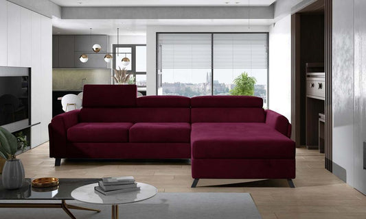 Mariall Ecksofa 300 x 190 cm Burgund (Samt - Matt)