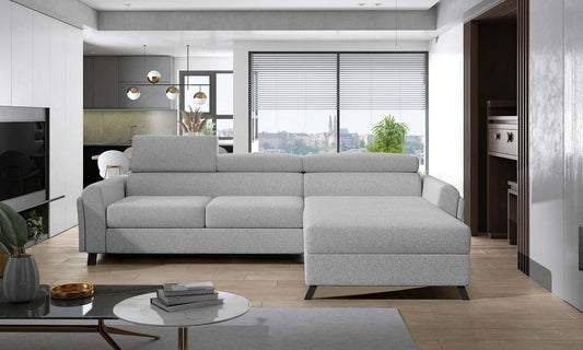 Mariall Ecksofa 300 x 190 cm Silber (Webstoff)