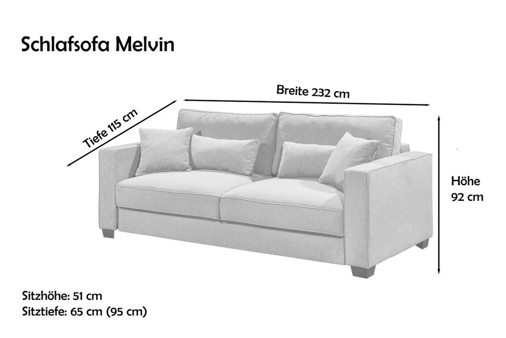 Melvin Schlafsofa 198x165 cm Blau