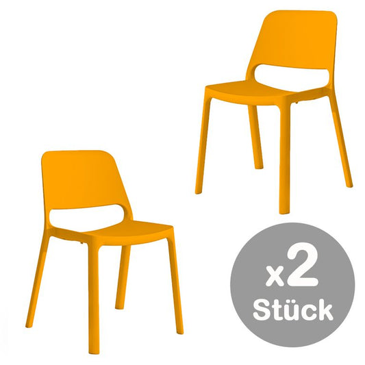 2er Set Stapelstühle myNUKE myNUKE, mit 4-Fußgestell Orange 74857