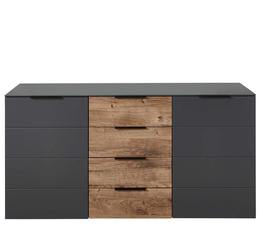 Mediana Sideboard Grau/Abs. Haveleiche Cognac