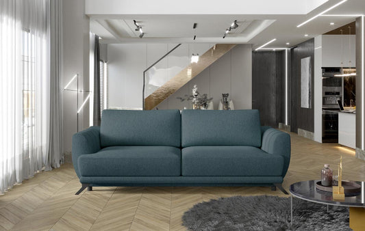 Megis Schlafsofa 250x95 cm Blau (Webstoff)