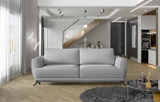 Megis Schlafsofa 250x95 cm Hellgrau (Webstoff)