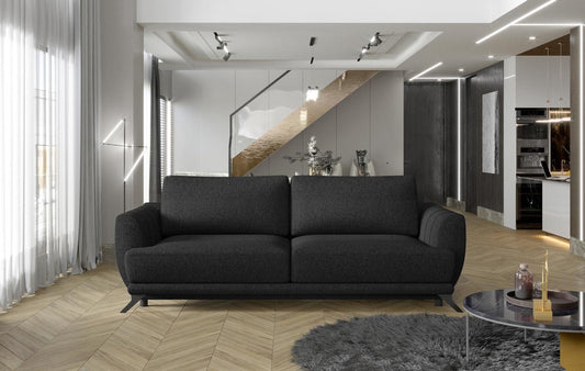 Megis Schlafsofa 250x95 cm Schwarz (Webstoff)