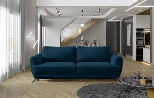 Megis Schlafsofa 250x95 cm Dunkelblau (Velour)