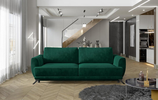 Megis Schlafsofa 250x95 cm Dunkelgrün (Webstoff)