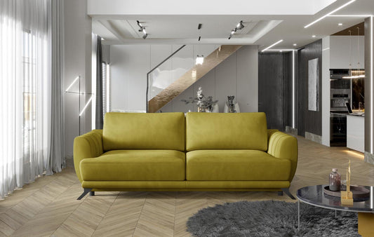 Megis Schlafsofa 250x95 cm Gelb (Samt)